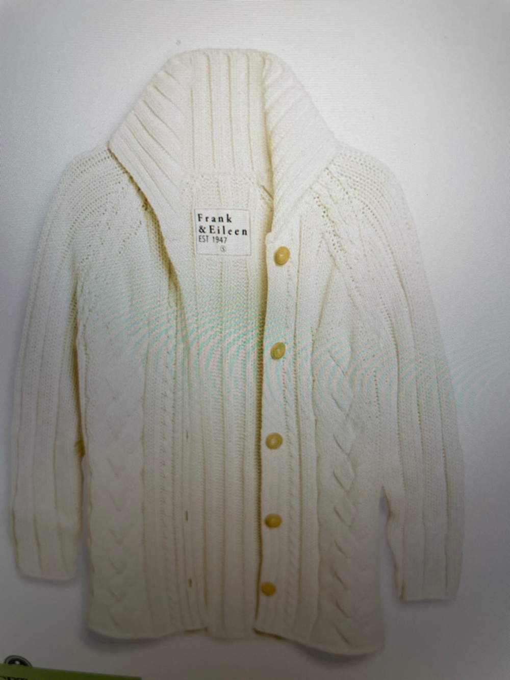 Frank and Eileen Cotswolds cable knit cardigan sz L - Picture 2 of 9